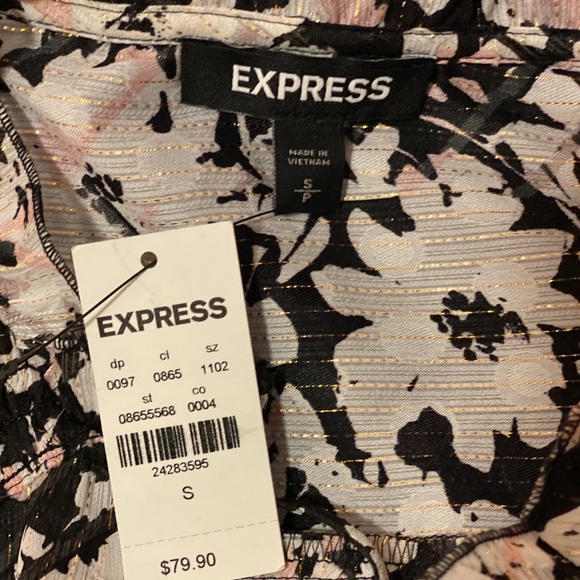 Express Metallic Ruffle Top - Picture 1 of 3